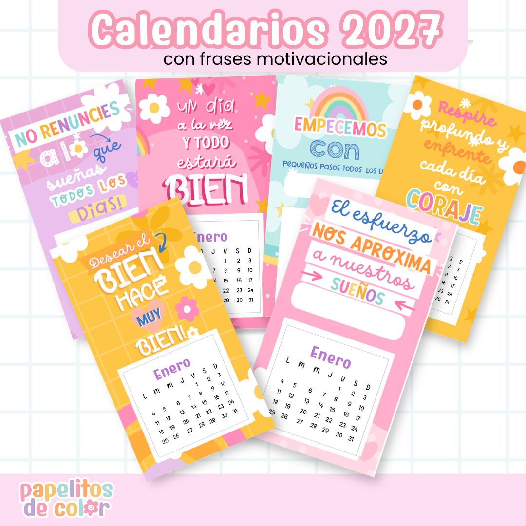 🌟Calendarios Mignon 2027 con Frases ✨