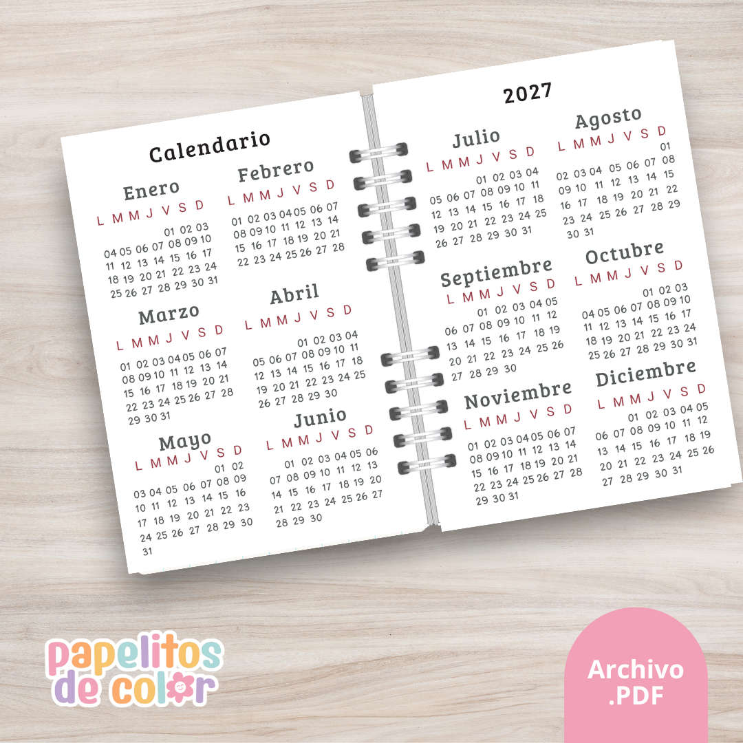 📘 Agenda Diaria Masculina 2027