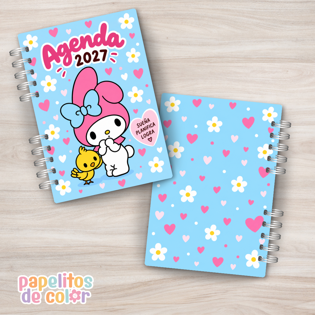🎀Agenda Semanal My Melody 2027 🌸