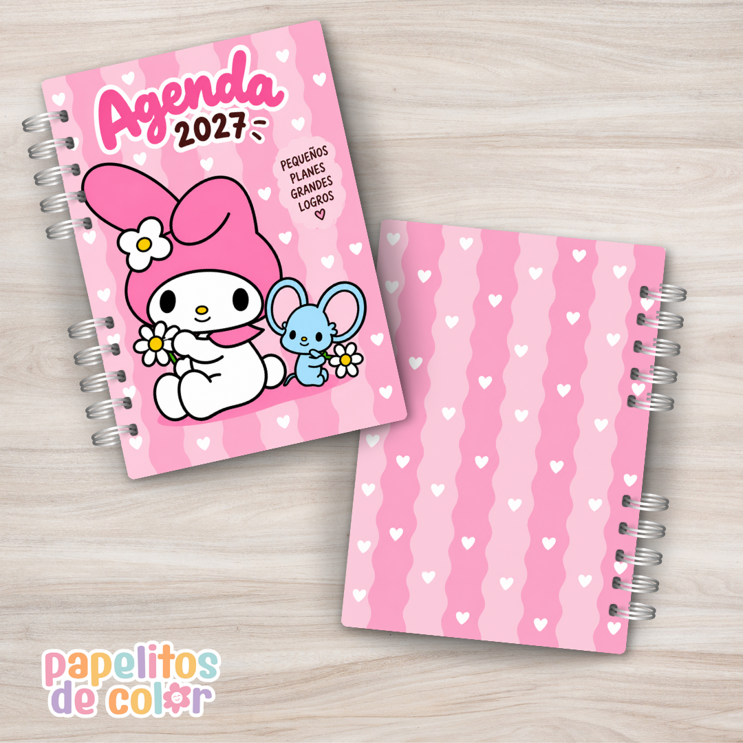 🎀Agenda Semanal My Melody 2027 🌸
