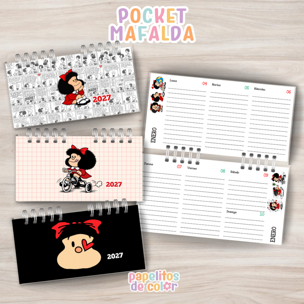 Agenda Pocket Mafalda 🖤 Semanal - 2027
