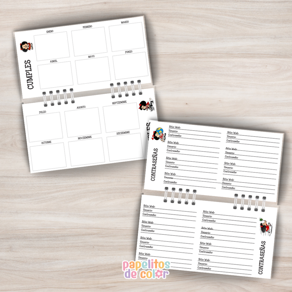 Agenda Pocket Mafalda 🖤 Semanal - 2027
