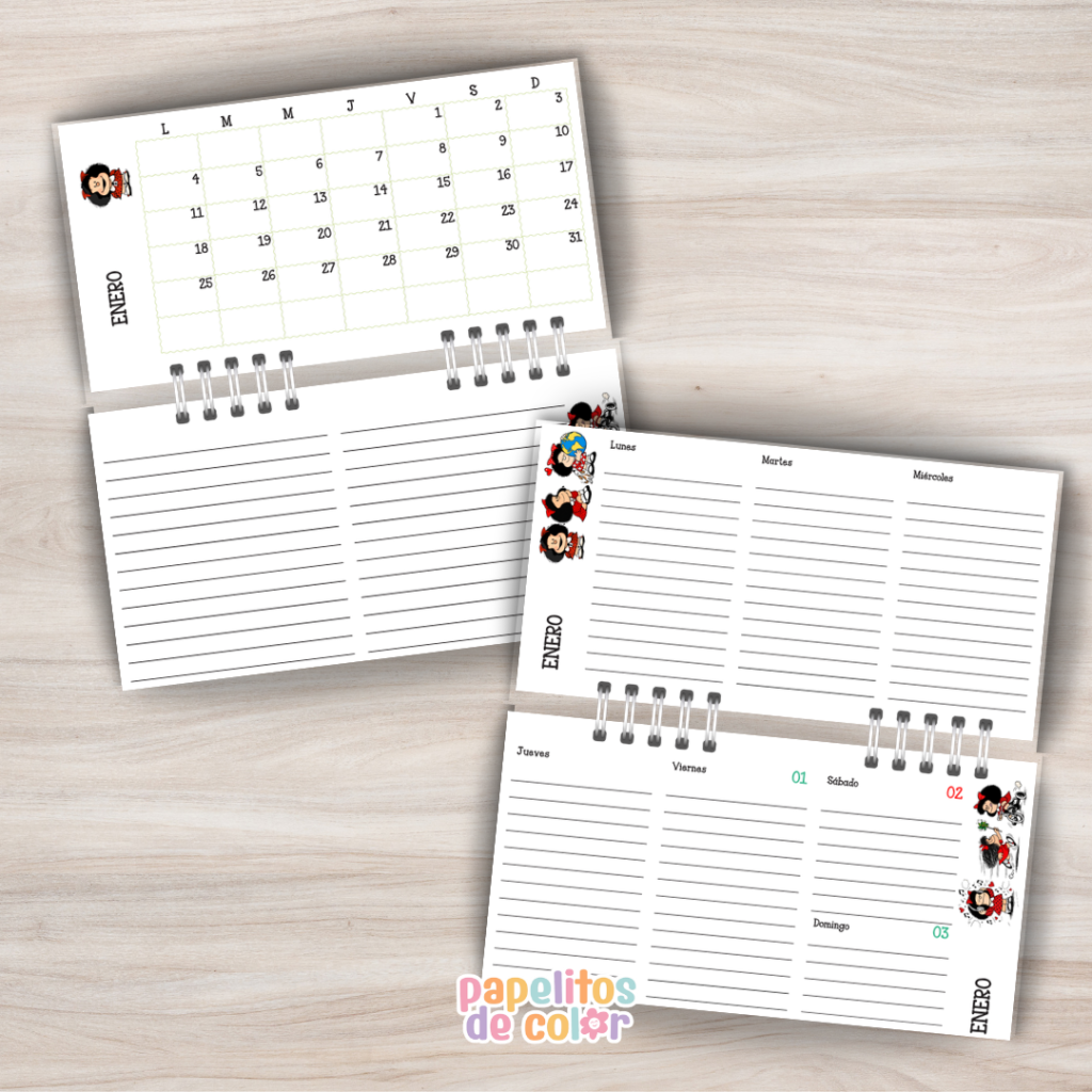 Agenda Pocket Mafalda 🖤 Semanal - 2027