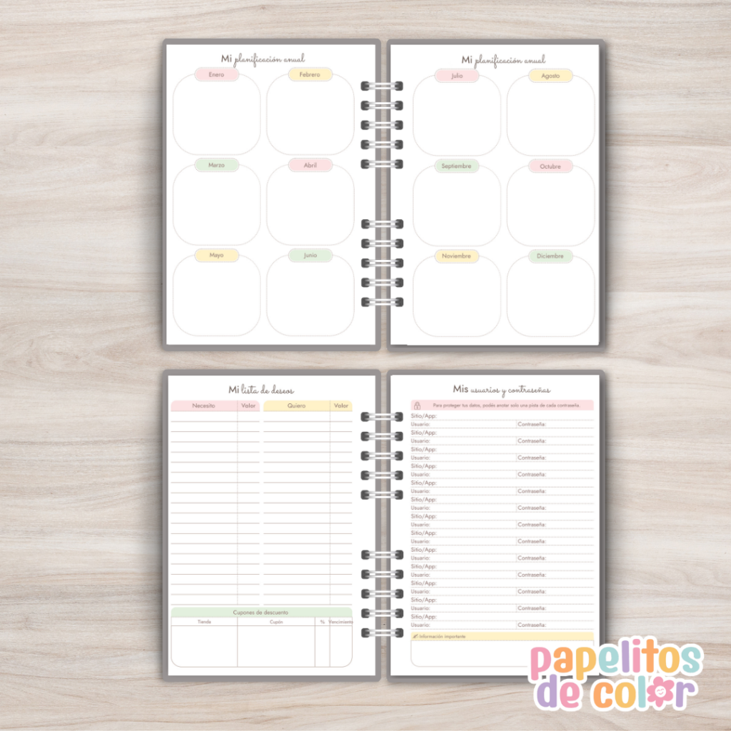 📒 Planner 2027 semanal con horarios