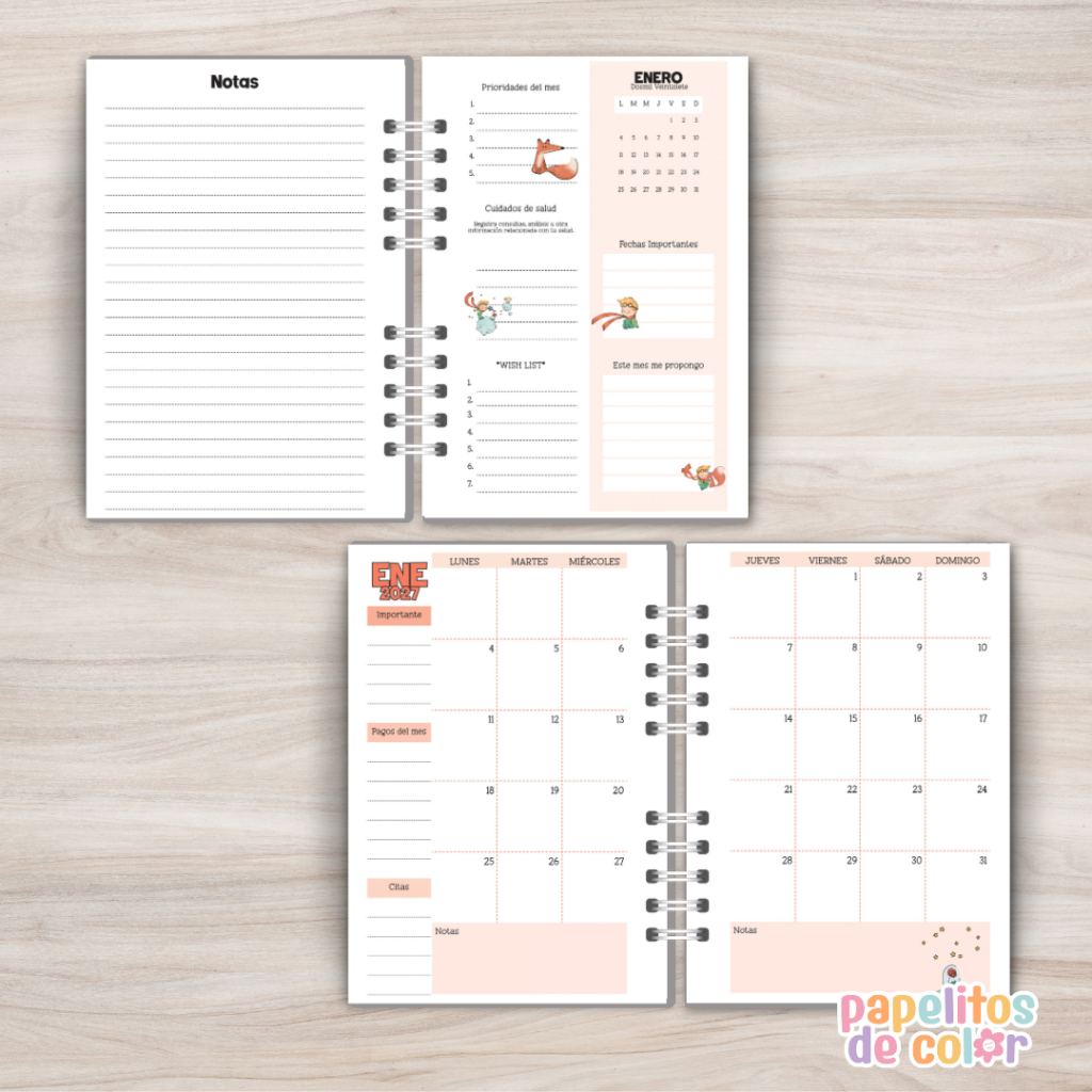 Agenda Semanal Principito 2027 ✨🌟