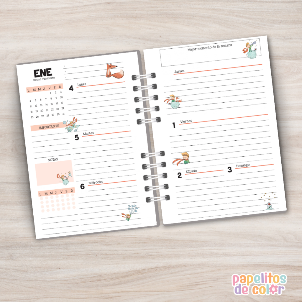 Agenda Semanal Principito 2027 ✨🌟